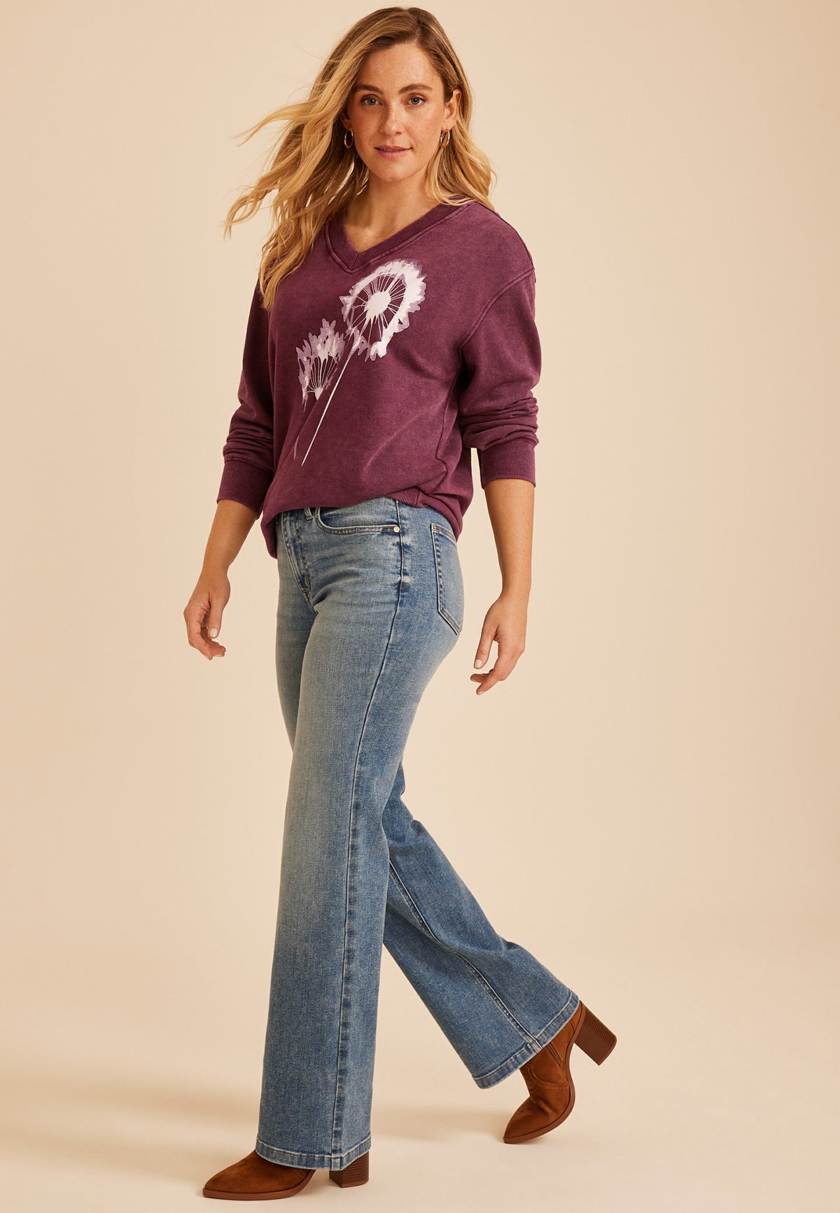 Dandelion V Neck Sweatshirt