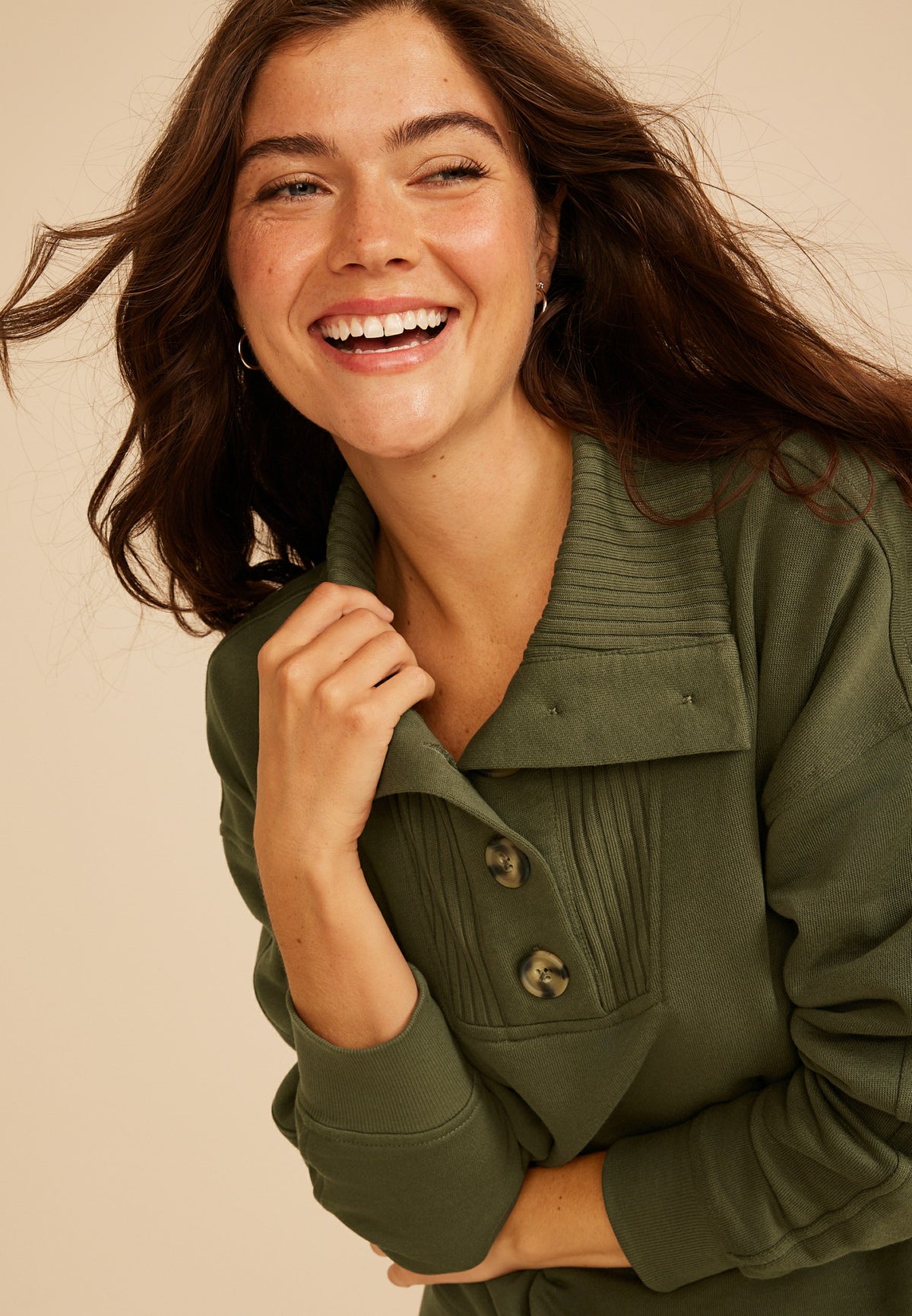 Quarter Button Front Pullover