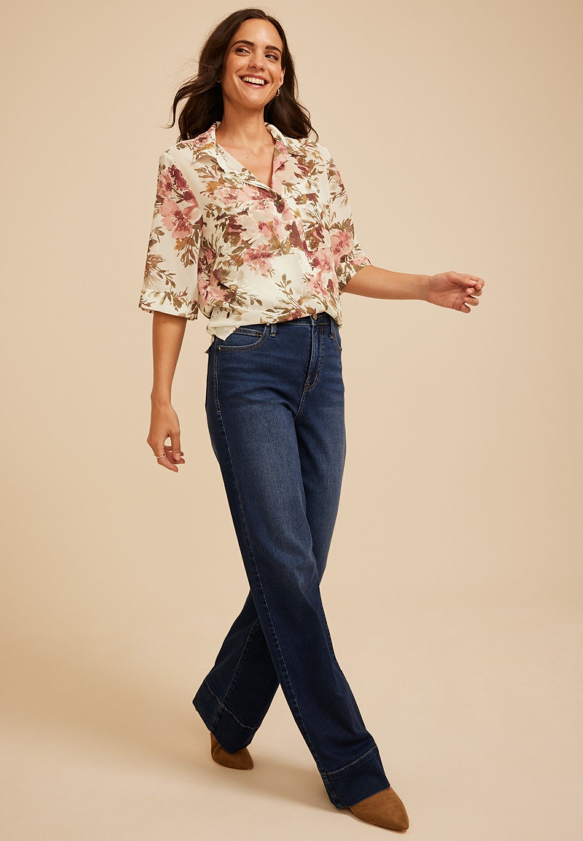 Floral Chiffon Utility Blouse