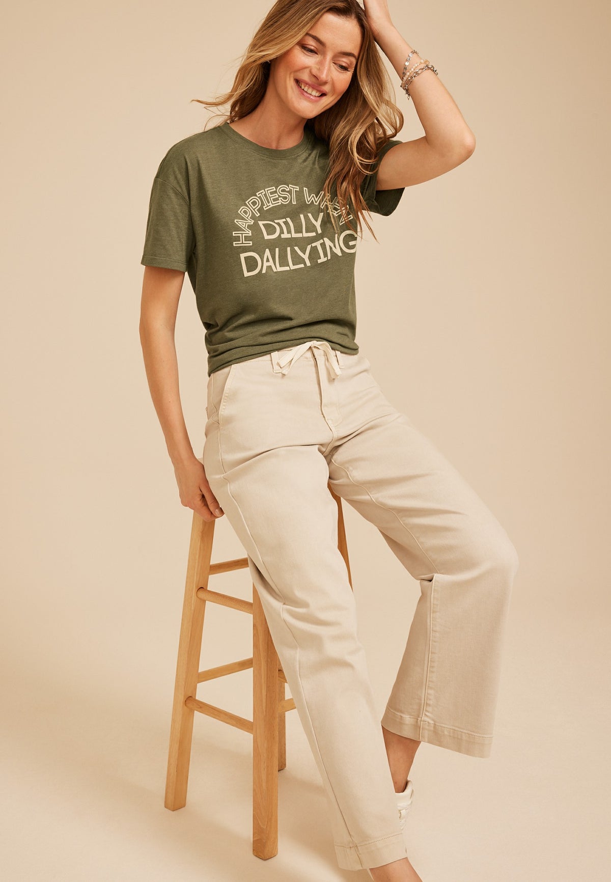 Happiest When Dilly Dallying Vintage Fit Graphic Tee
