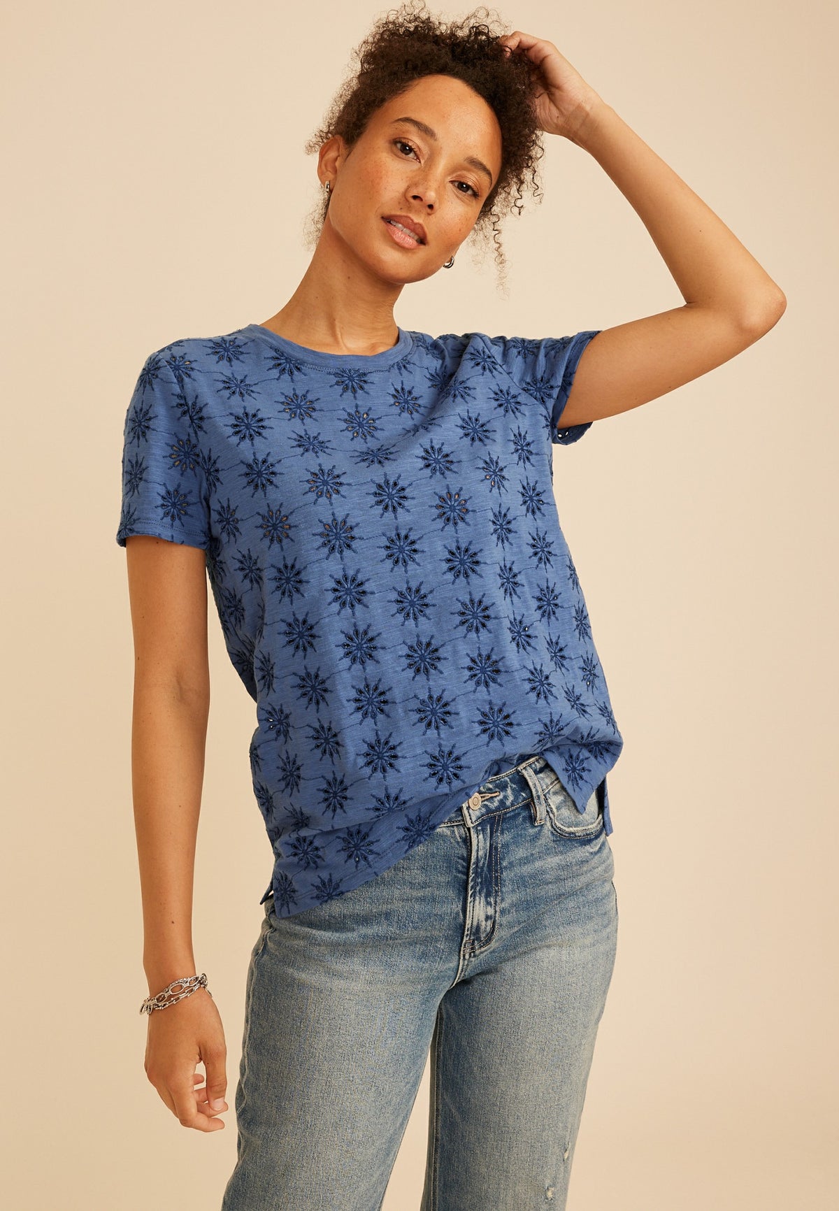 24/7 Dawson Eyelet Crew Neck Tee