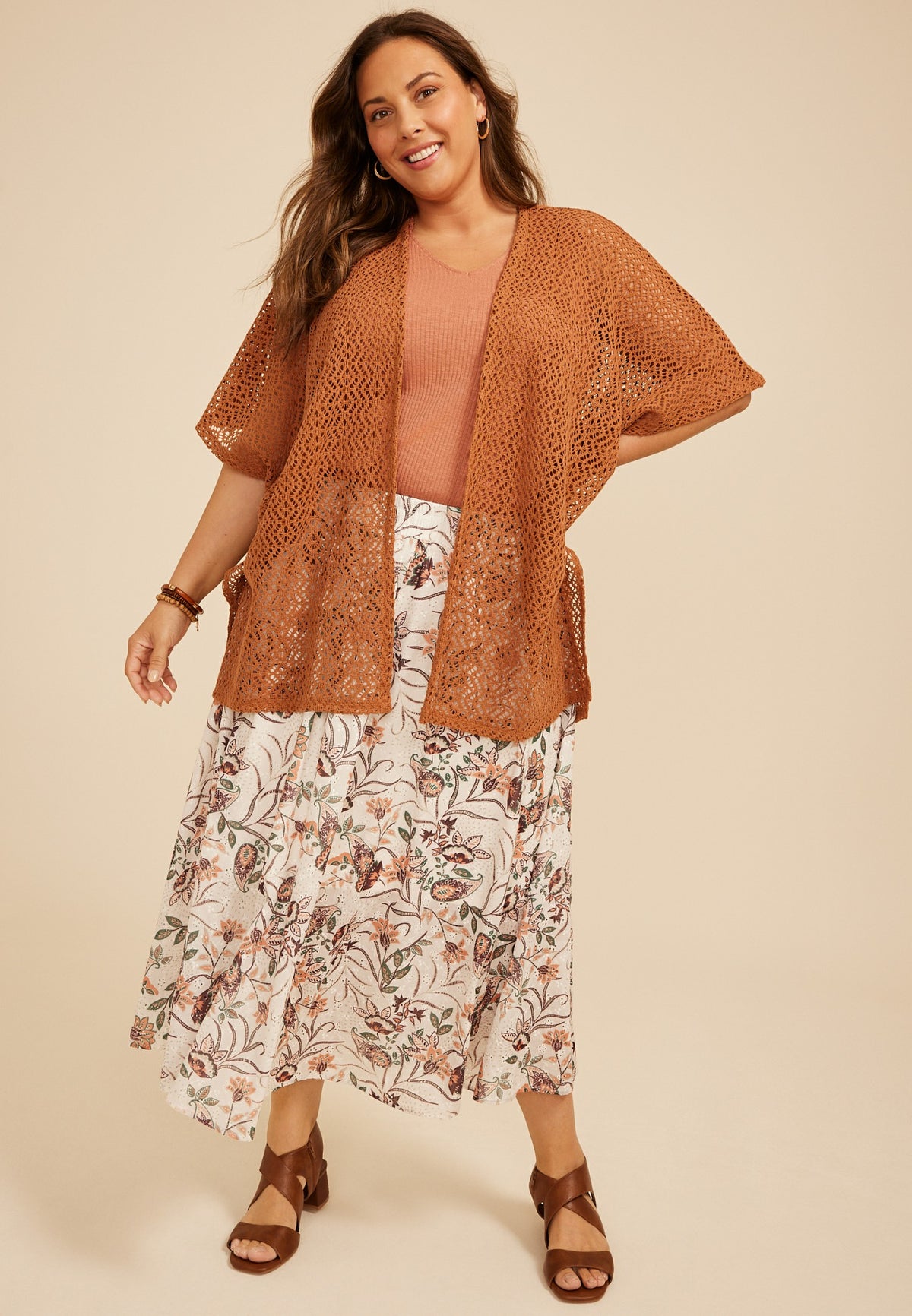 Crochet Open Front Kimono