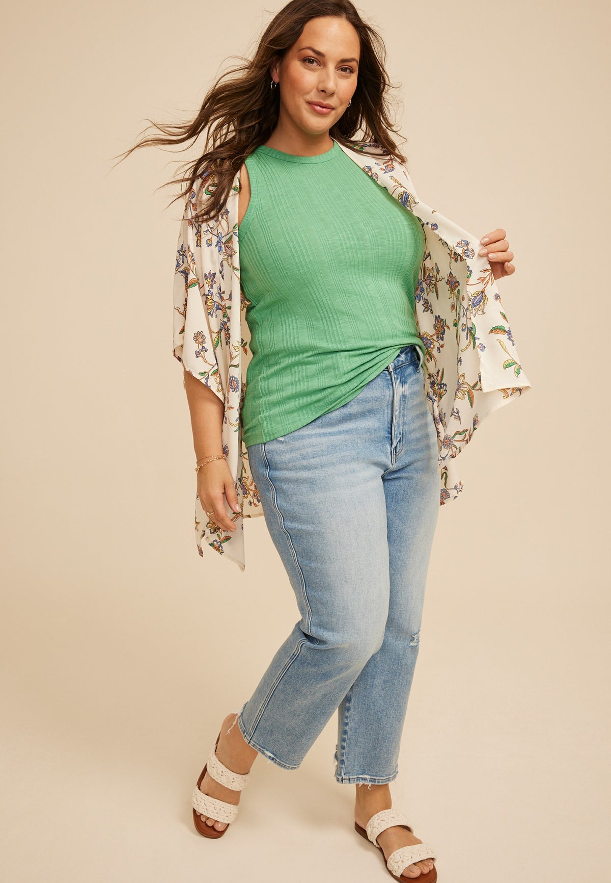Floral Print Kimono