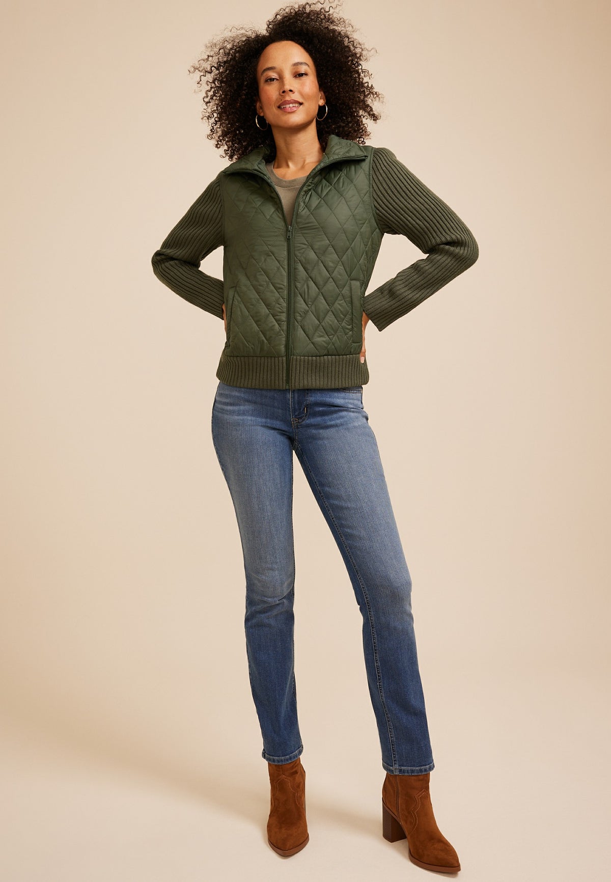 Sweater Sleeve Quilted Jacket