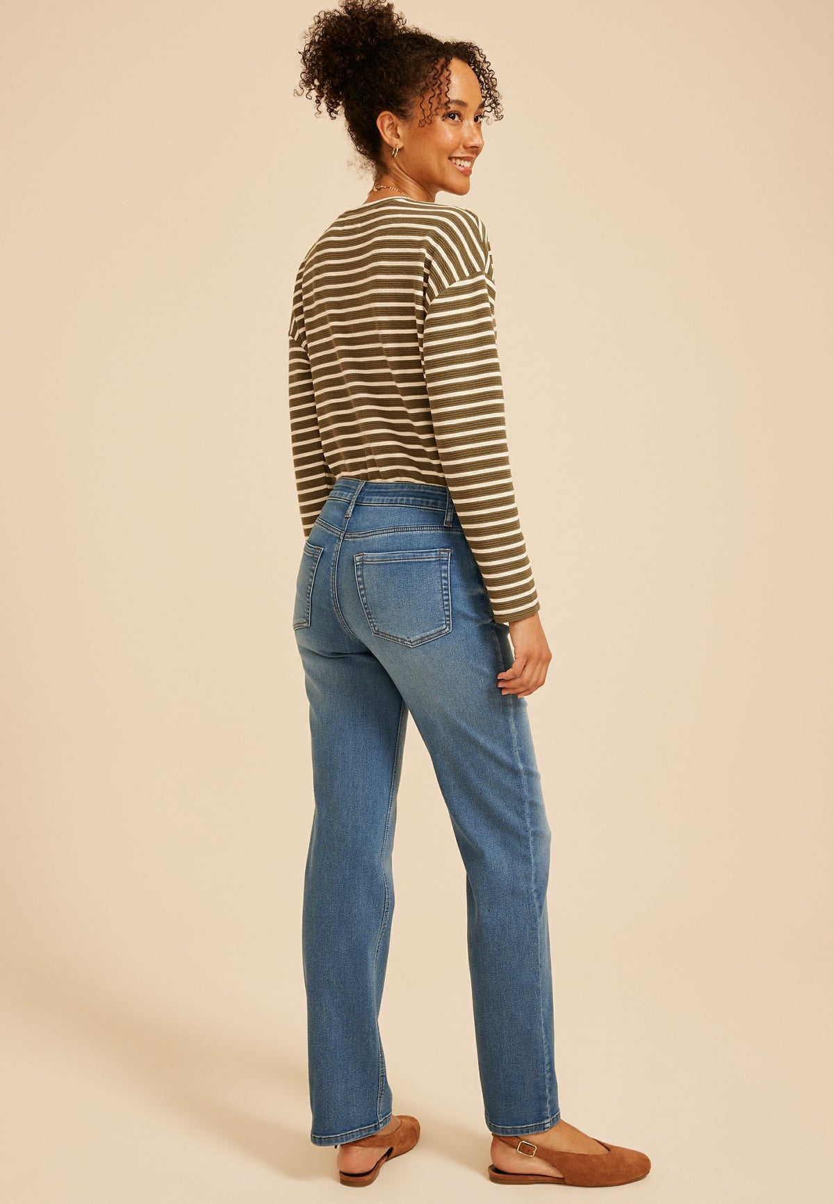 m jeans by maurices™ Mid Rise Knit Relaxed Straight Jean