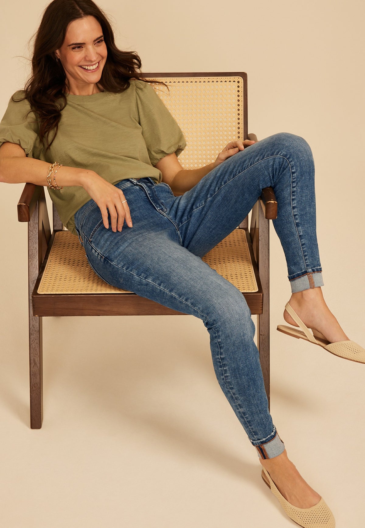 m jeans by maurices™ Cool Comfort Mid Rise Double Button Cuff Hem Jegging
