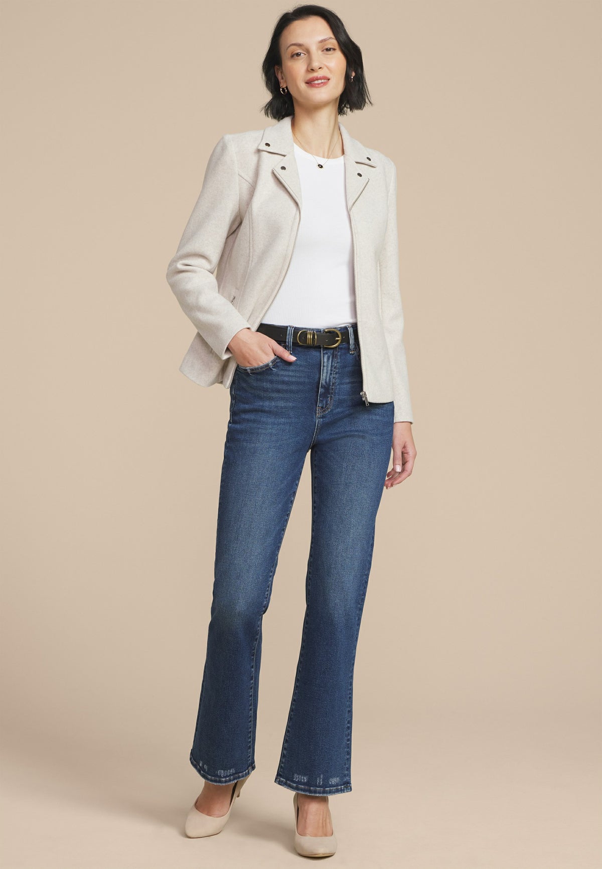 Flying Monkey™ Dark High Rise Destructed Hem Slim Boot Jean