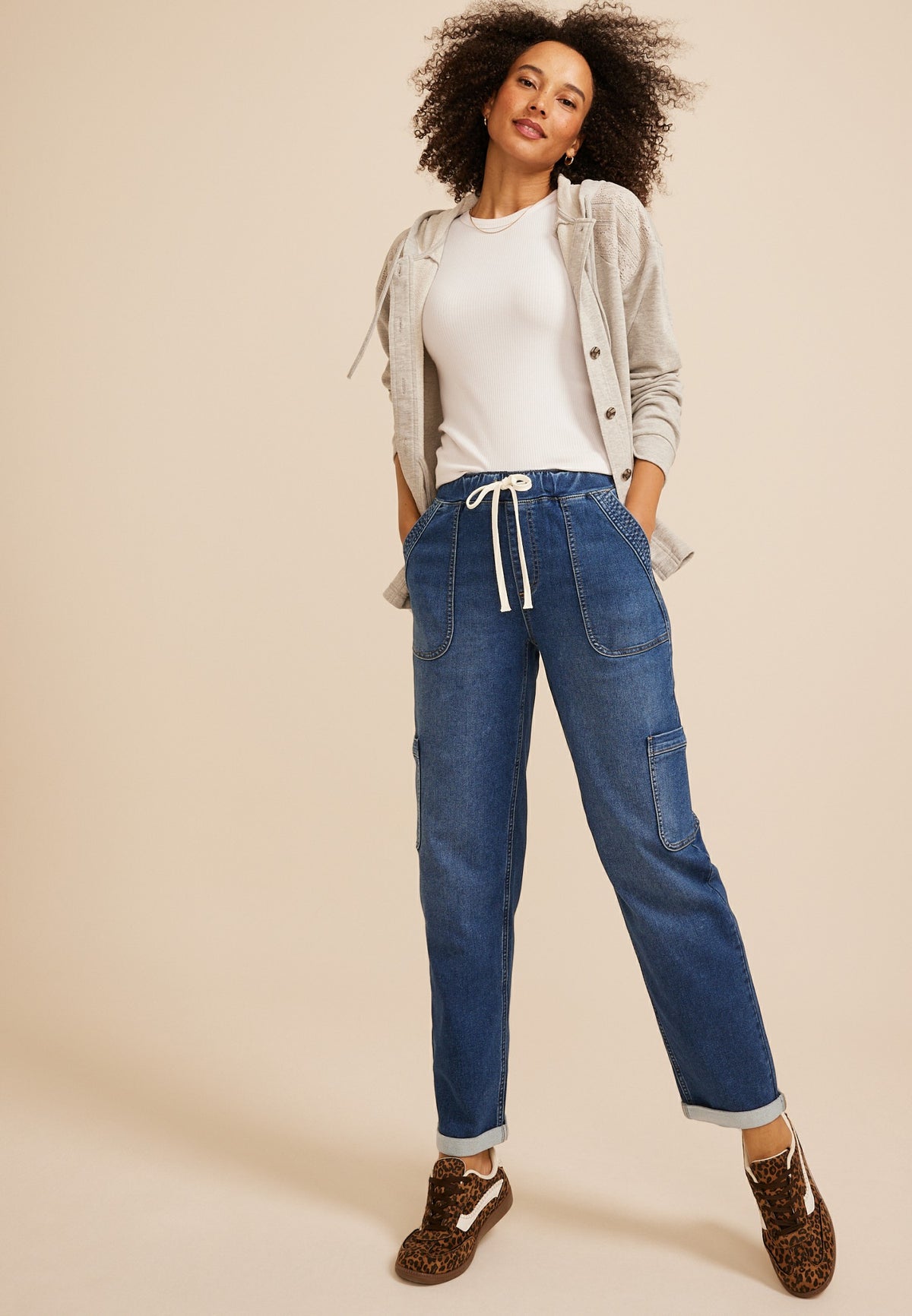 m jeans by maurices™ High Rise Dark Knit Jogger Jeans