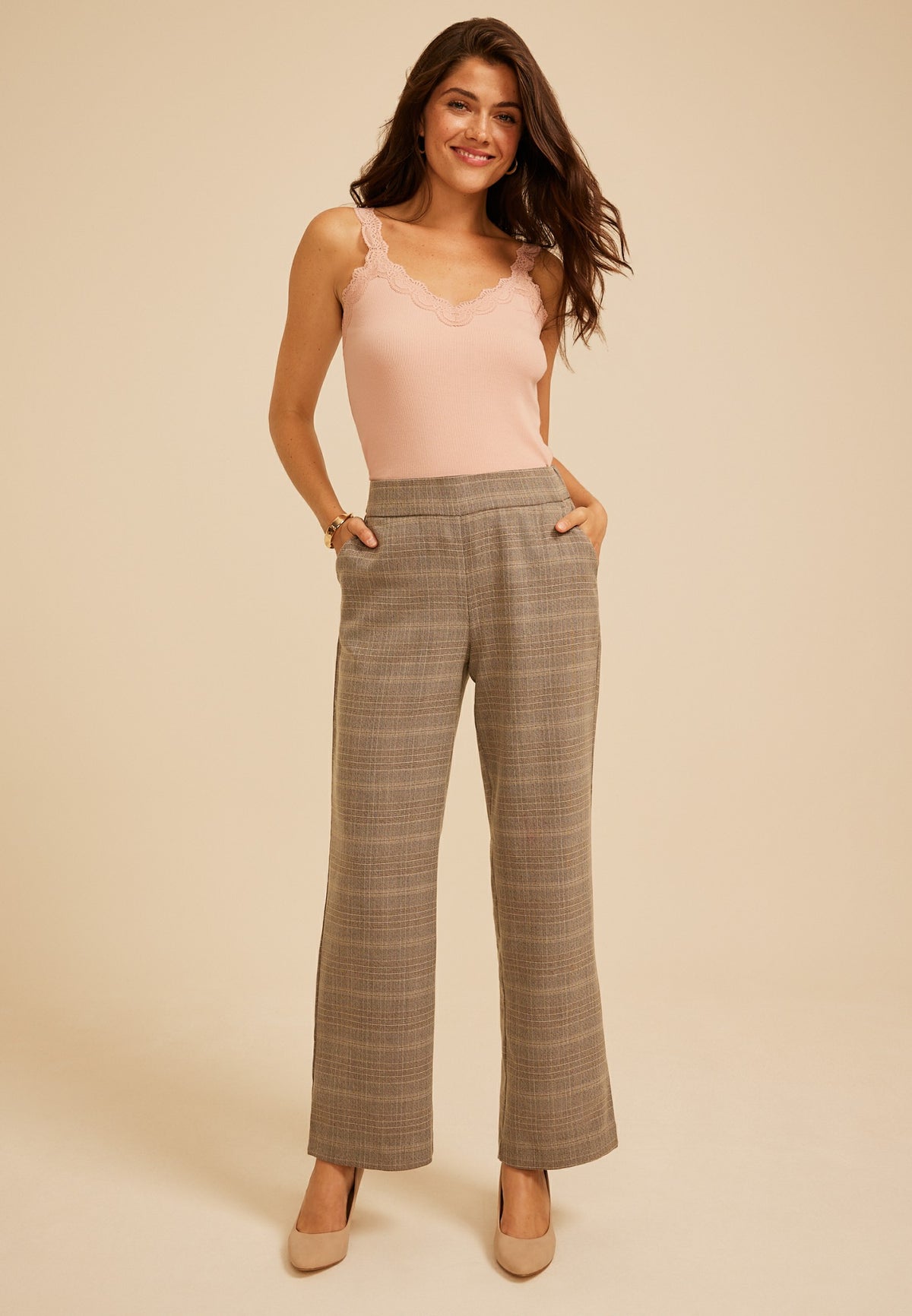 Plaid Menswear Wide Leg Pant