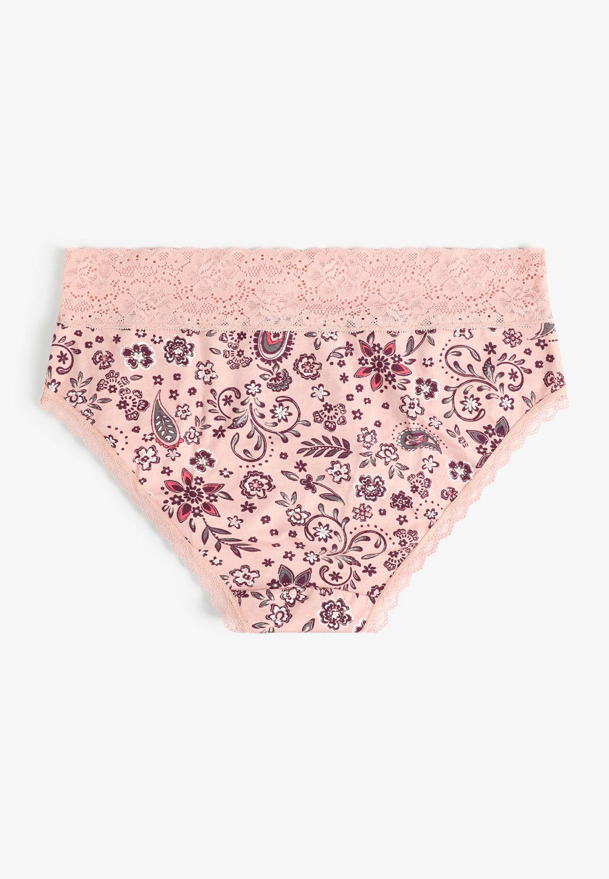 Simply Comfy Cotton Floral Paisley Print Hipster Panty