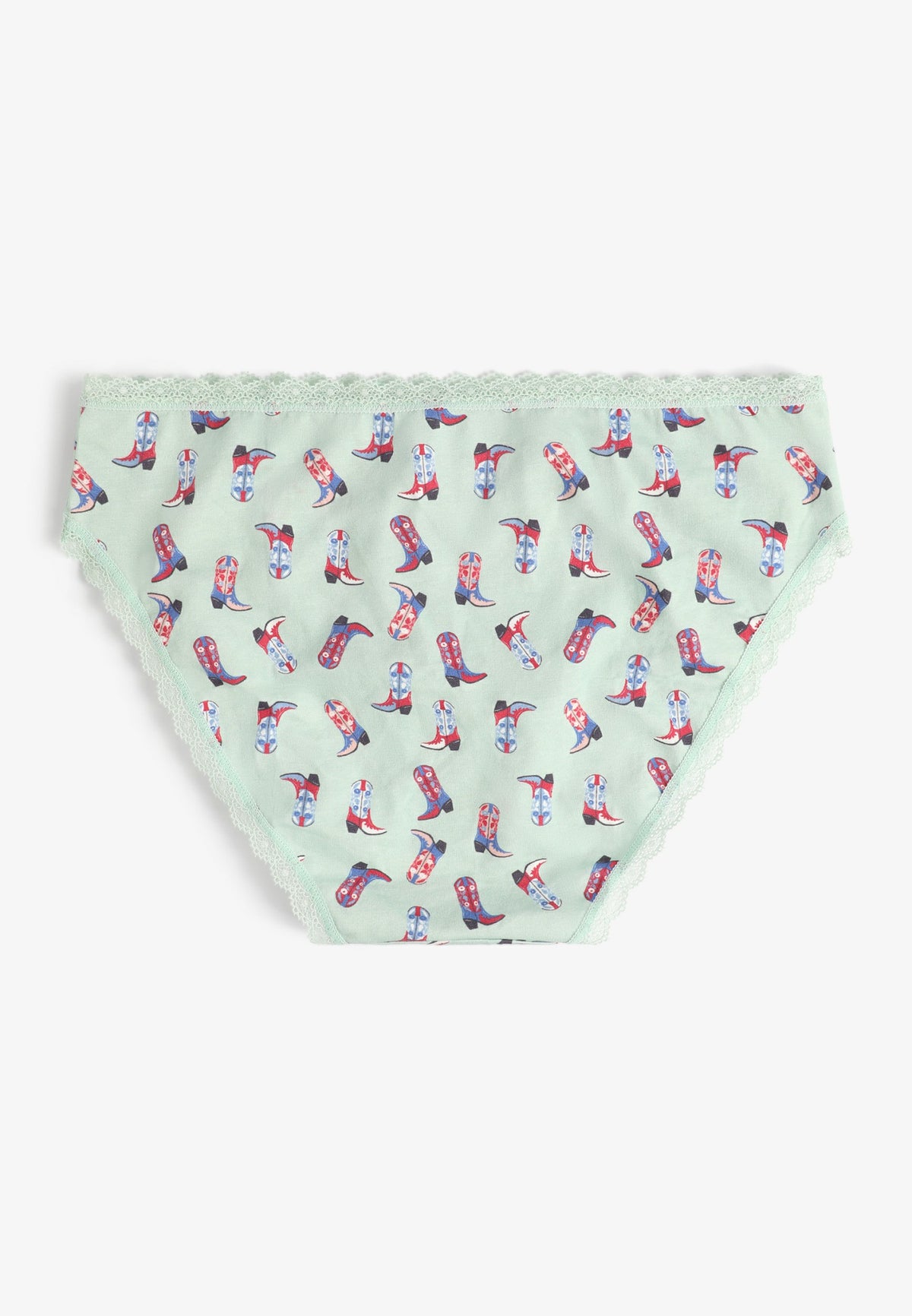 Simply Comfy Cotton Cowboy Boot Print Bikini Panty