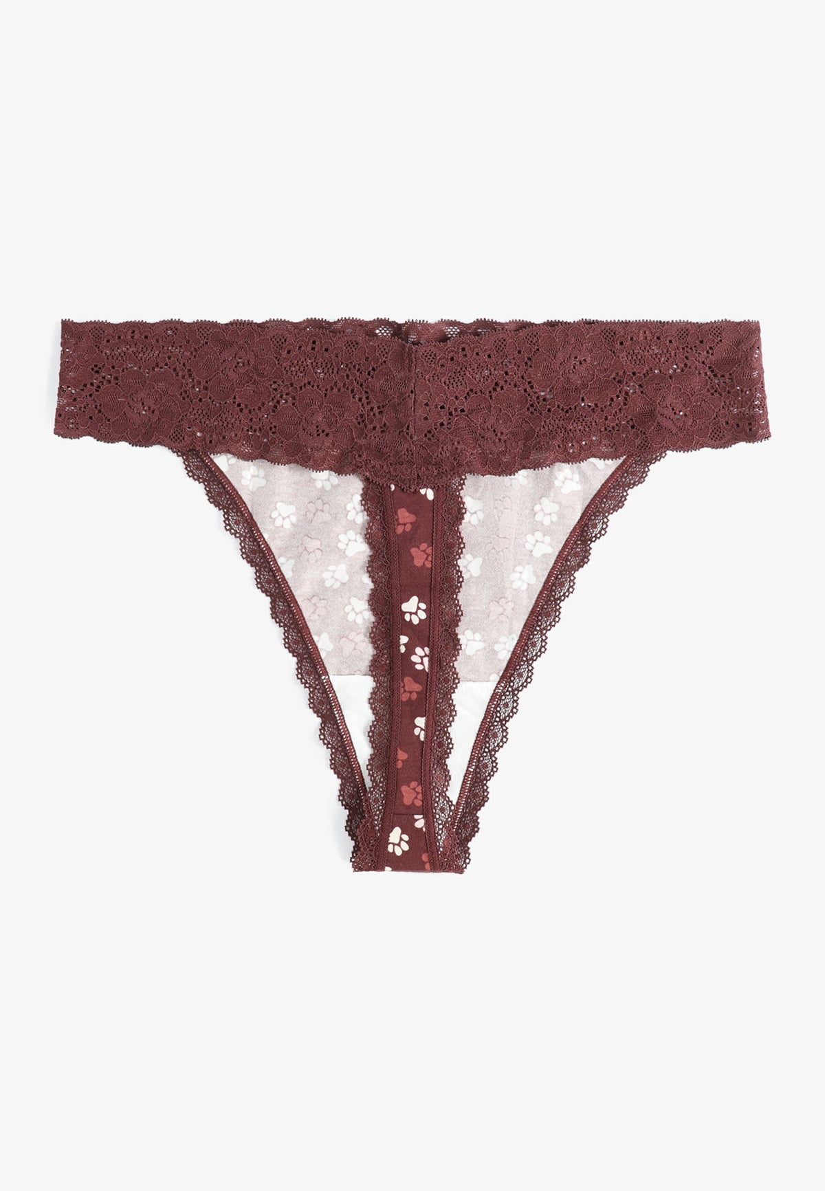 Simply Comfy Cotton Paw Print Thong Panty