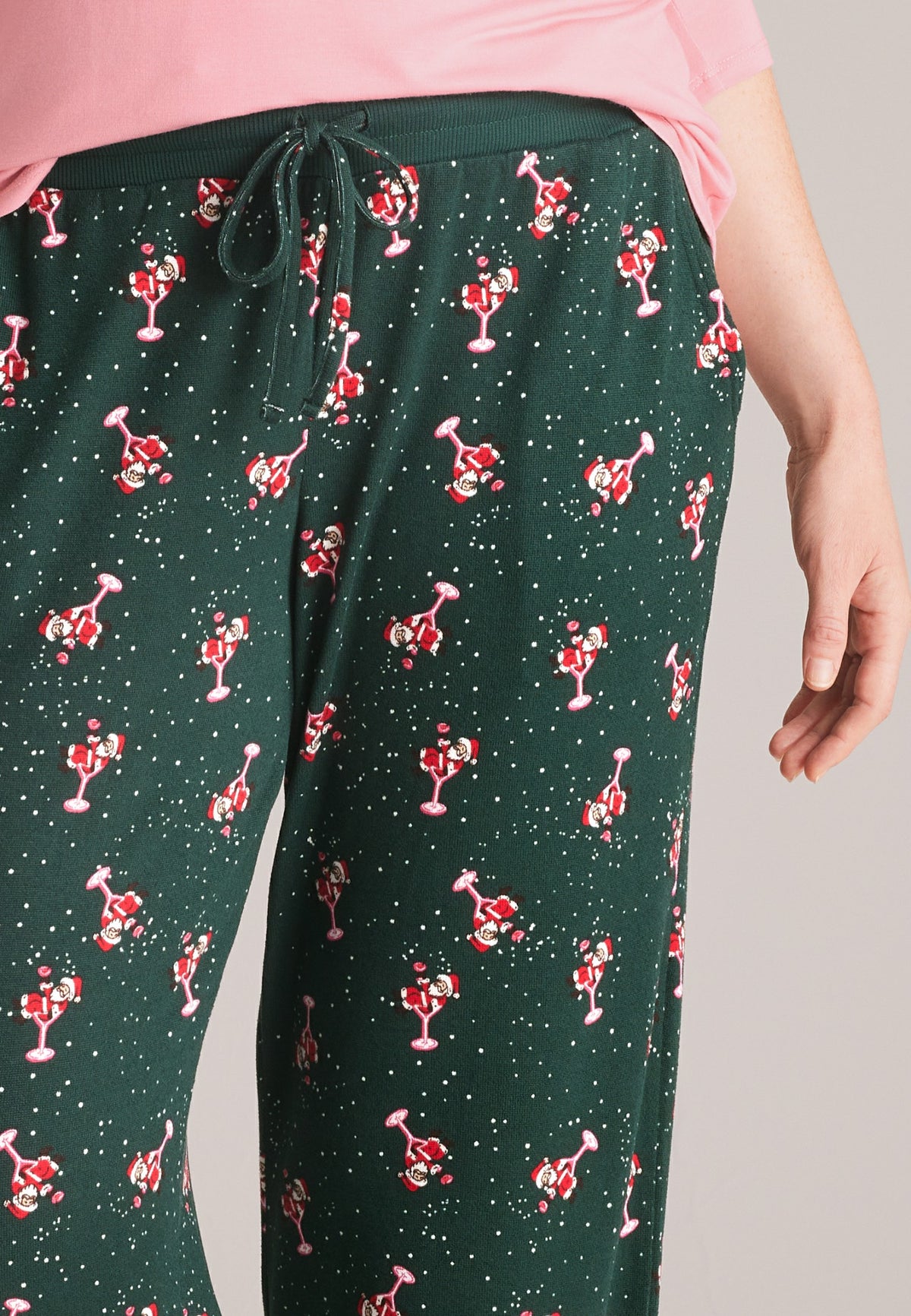 Dreaming Of Christmas Santa Hacci Wide Leg Pajama Set