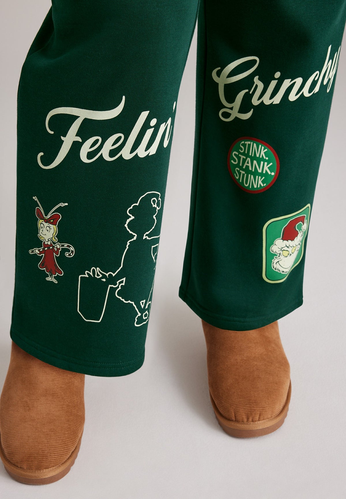 Plus Size High Rise Feelin' Grinchy Wide Leg Pants