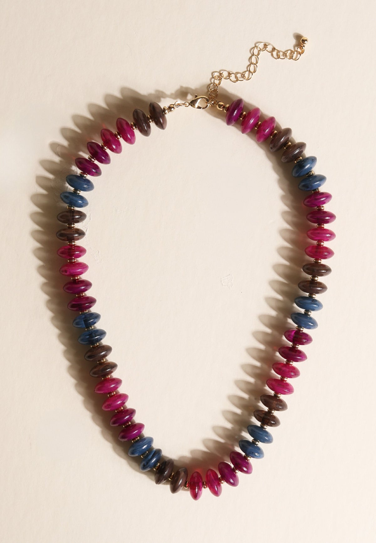 Multi Colored Beaded Disc Necklace