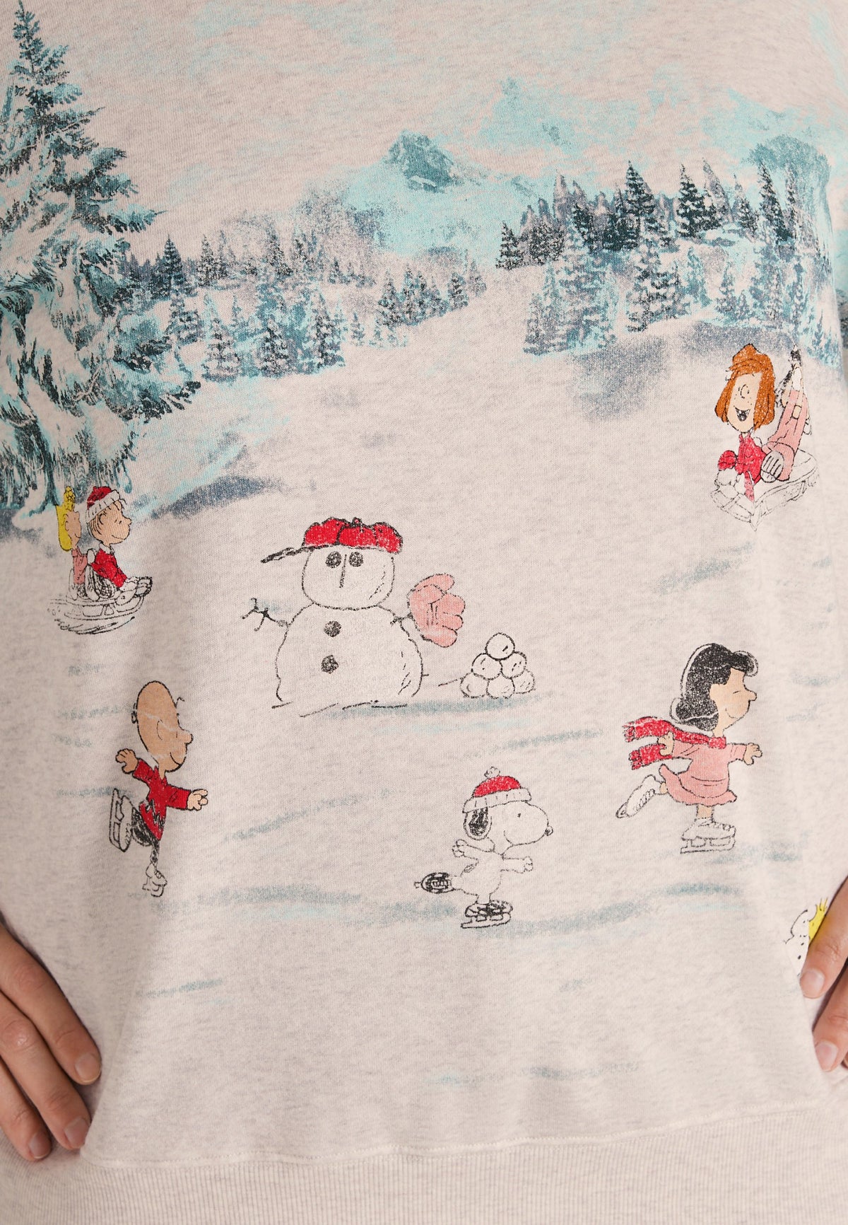 Plus Size Peanuts Holiday Ice Skating Sweatshirt