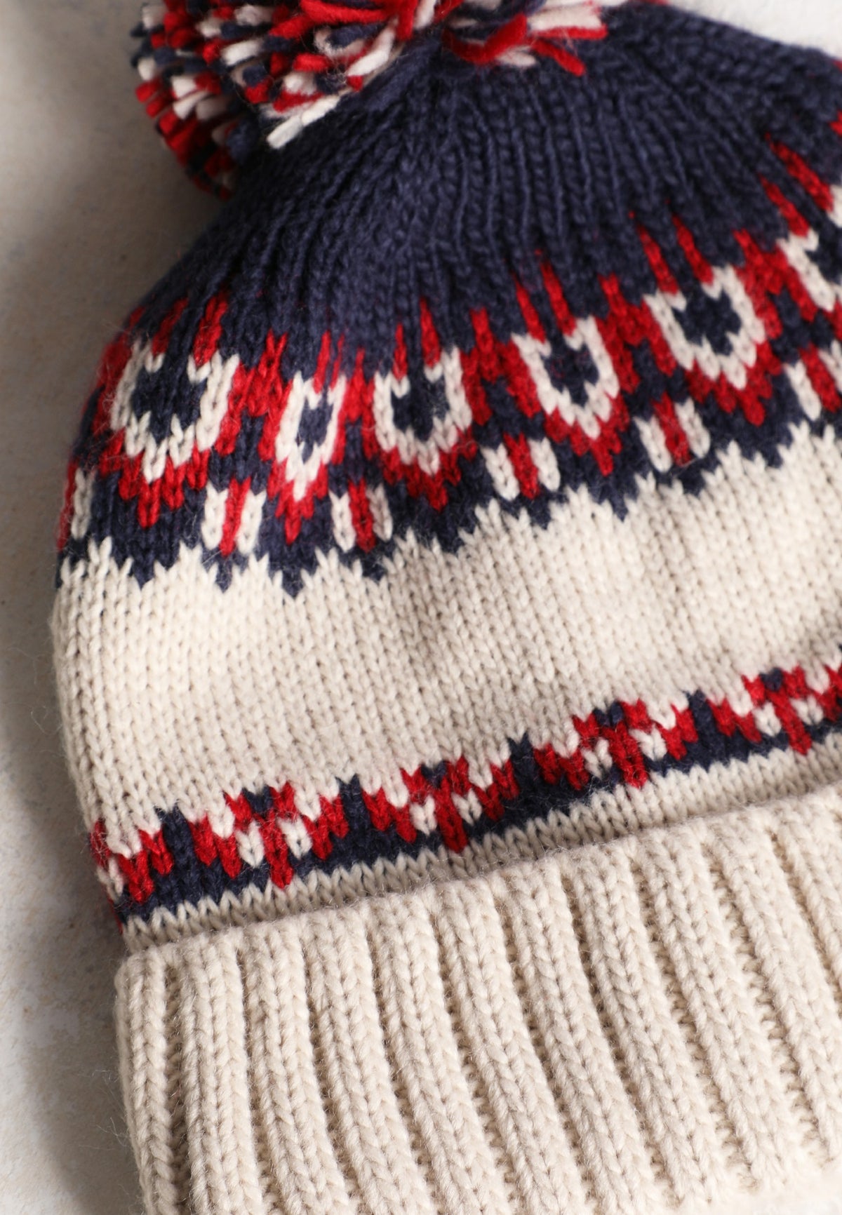 Nordic Fair Isle Pom Beanie