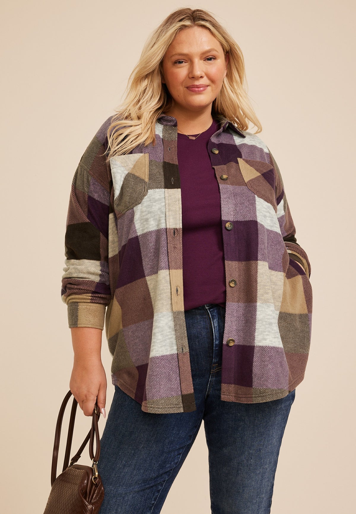 Plus Size Wilder Plaid Fleece Shacket