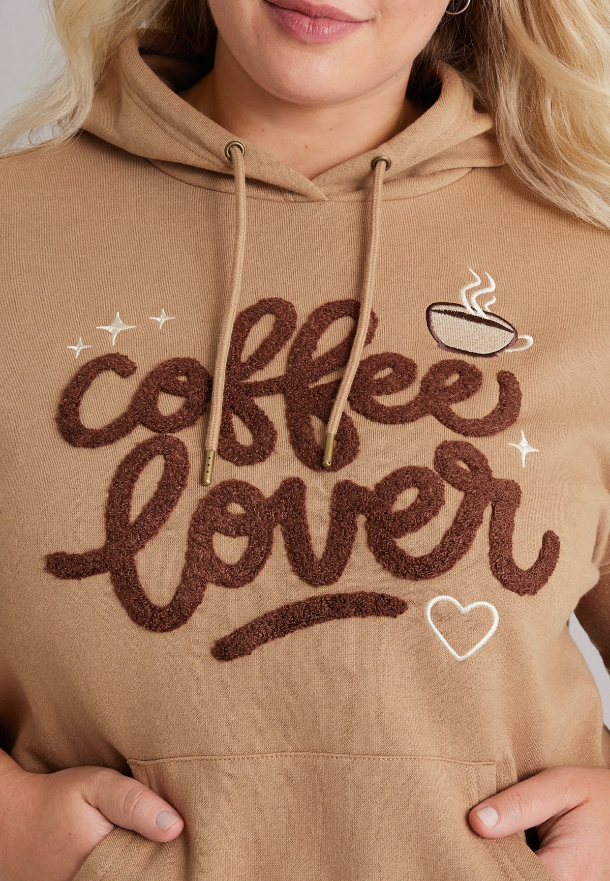 Plus Size Coffee Lover Graphic Hoodie