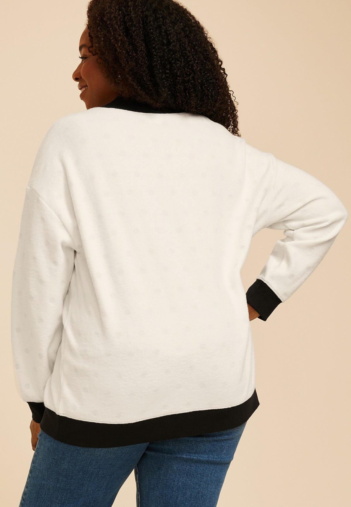Plus Size Homebody Graphic Mock Neck Sweatshirt