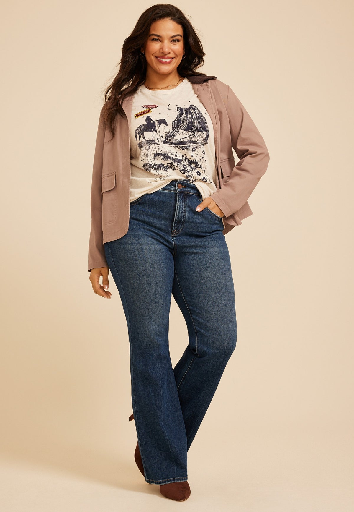 Plus Size Own Journey Western Classic Fit Graphic Tee