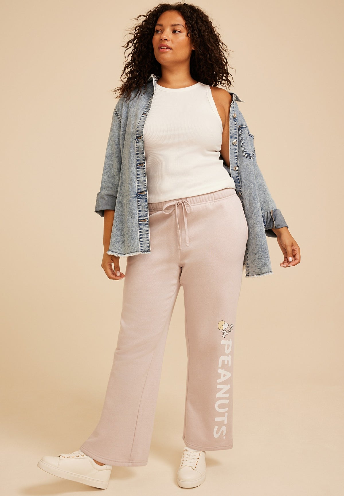 Plus Size Peanuts Snoopy Football Wide Leg Pant