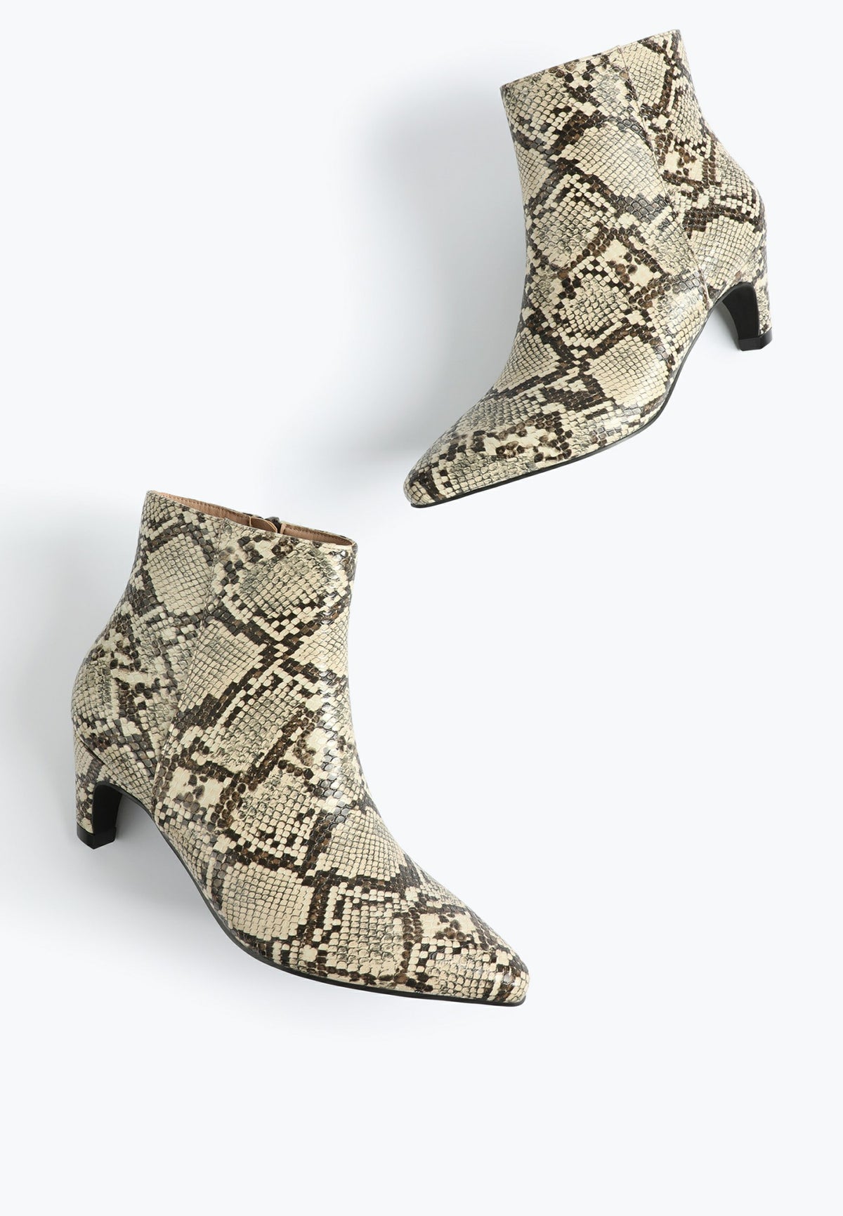 SuperCush Snakeskin Kitten Heel Boot