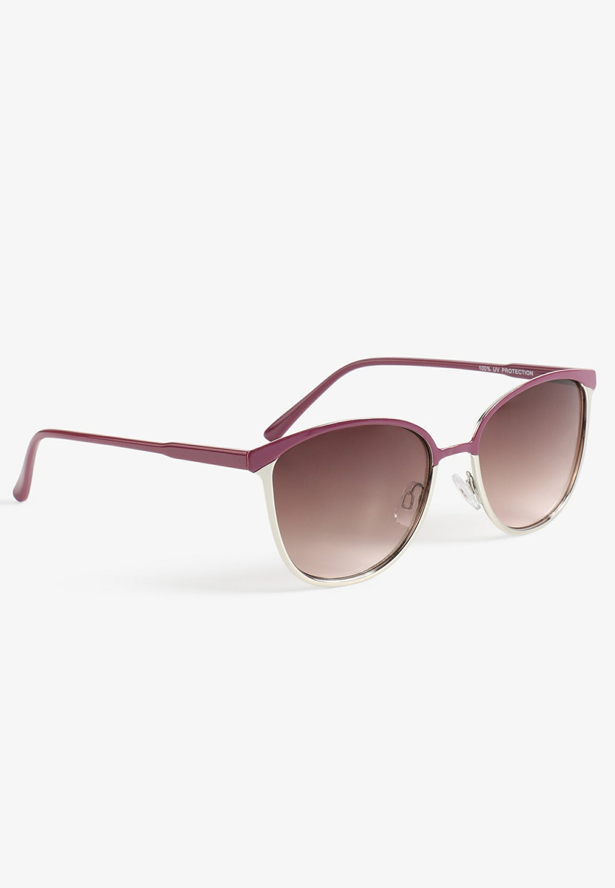 Silver Enamel Cat Eye Sunglasses