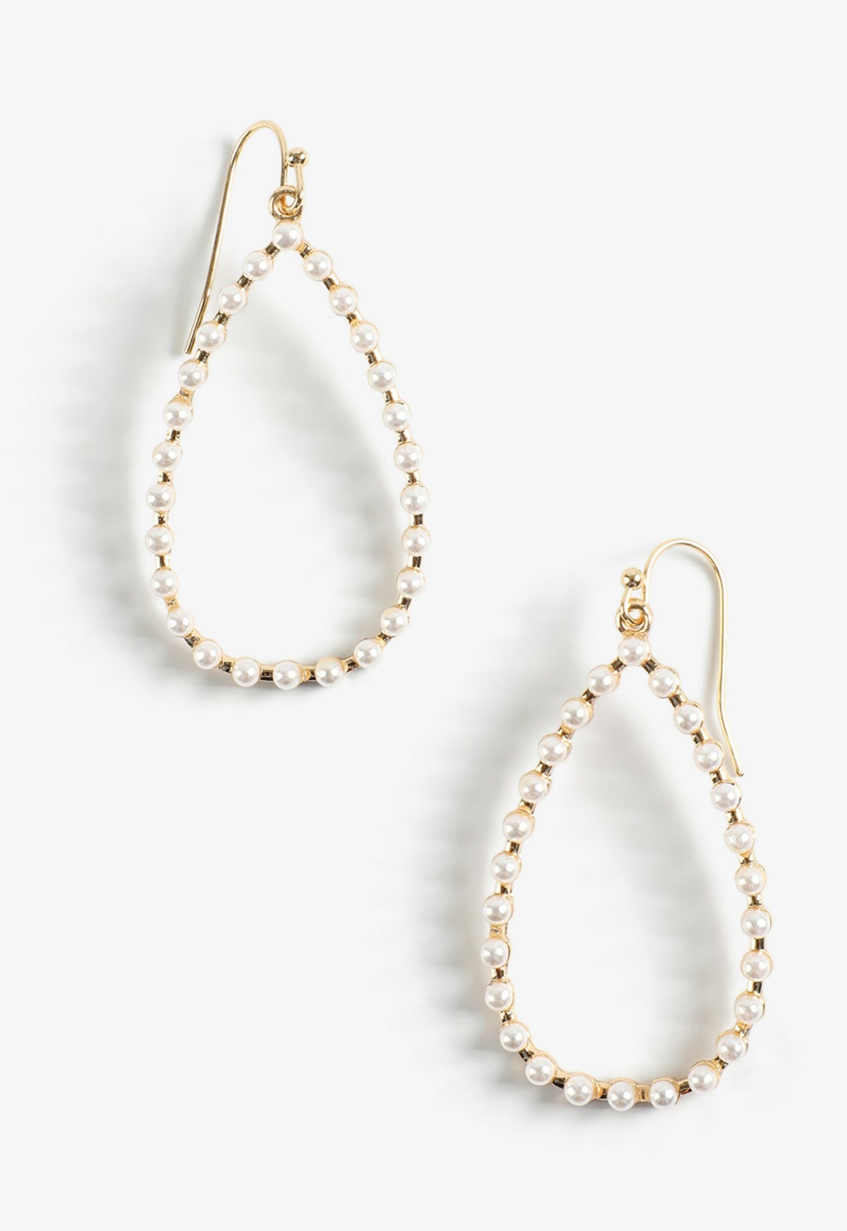 Gold Pearl Teardrop Earrings