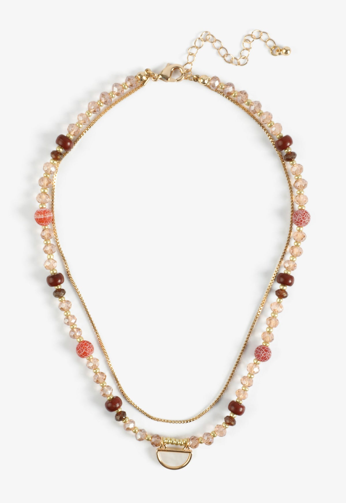 Semi Precious Beaded Layered Necklace