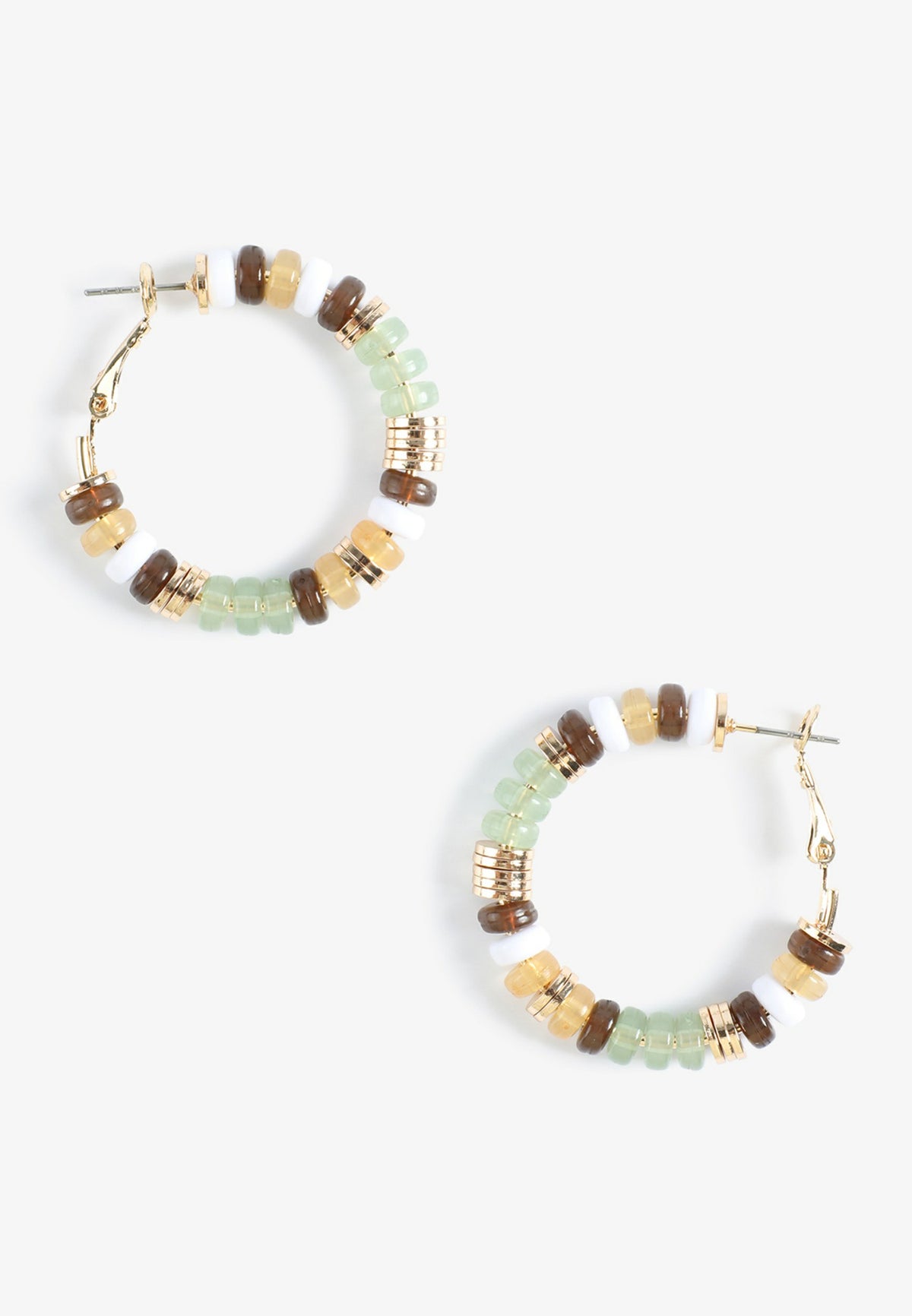 Multicolor Beaded Hoop Earrings