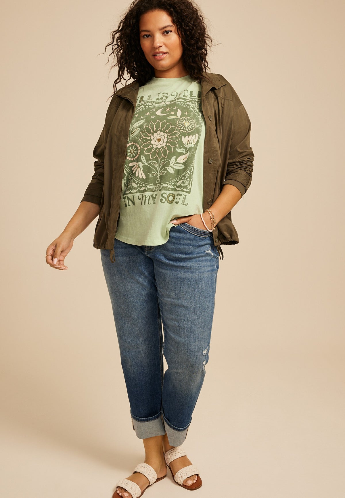 Plus Size All Is Well In My Soul Classic Fit Graphic Tee