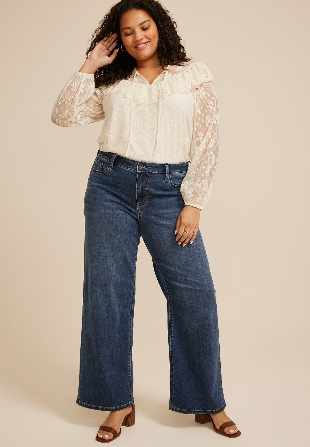 Plus Size m jeans by maurices™ Classic Dark High Rise Wide Leg Jean