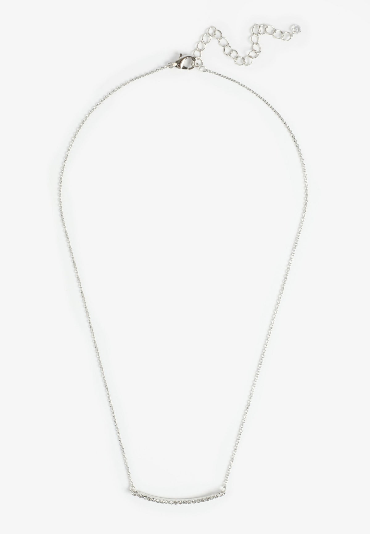Everyday Layers Silver Rhinestone Bar Necklace