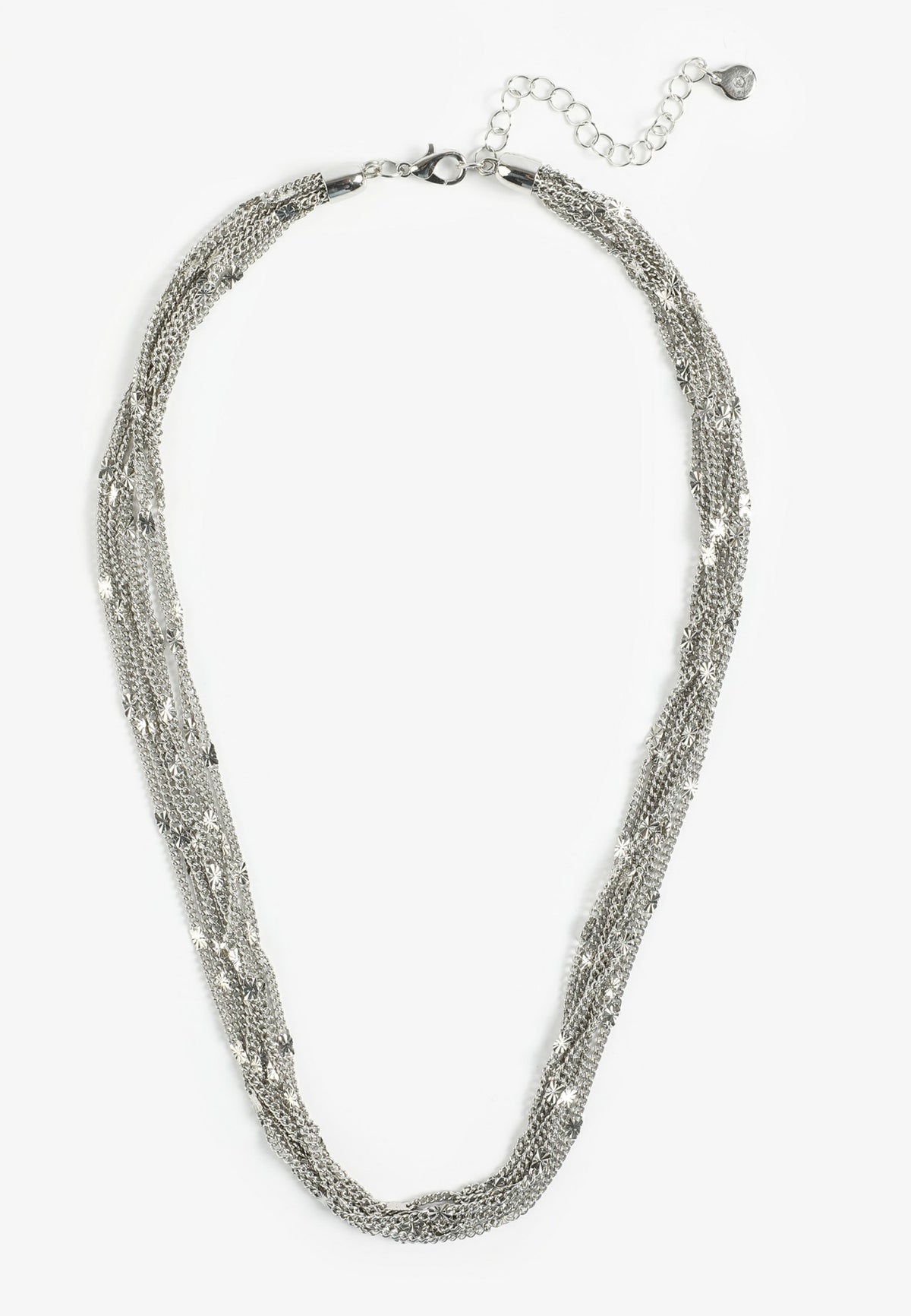 Silver Multi Strand Chain Necklace