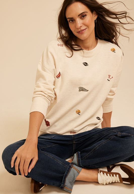 Game Day Embroidered Oversized Sweatshirt