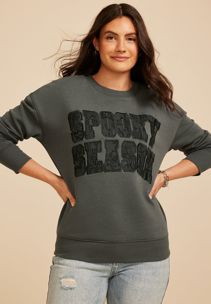 Spooky Season Lace Sweatshirt