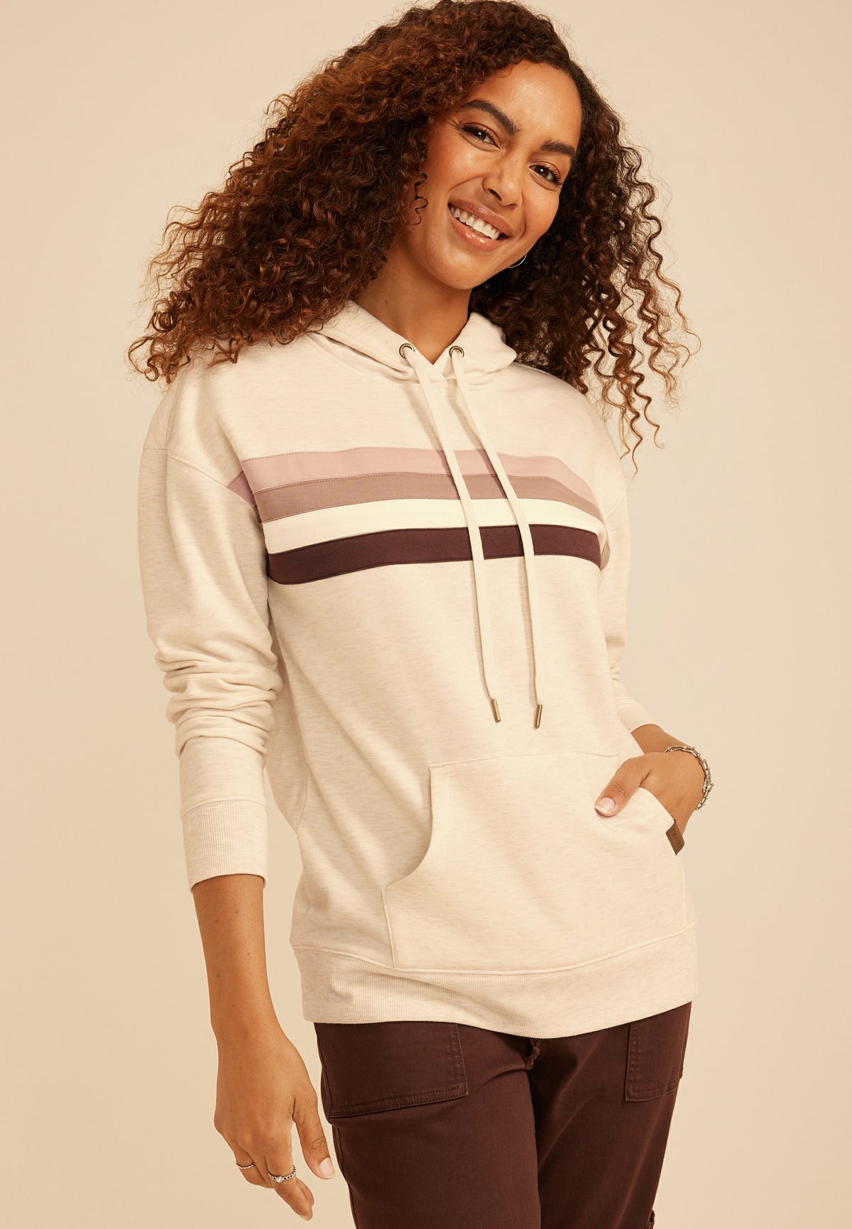 Homeward Colorblock Striped Hoodie