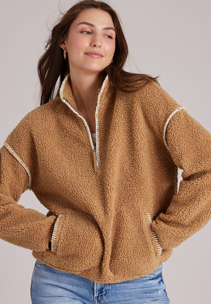 Whipstitch Sherpa Half Zip Pullover