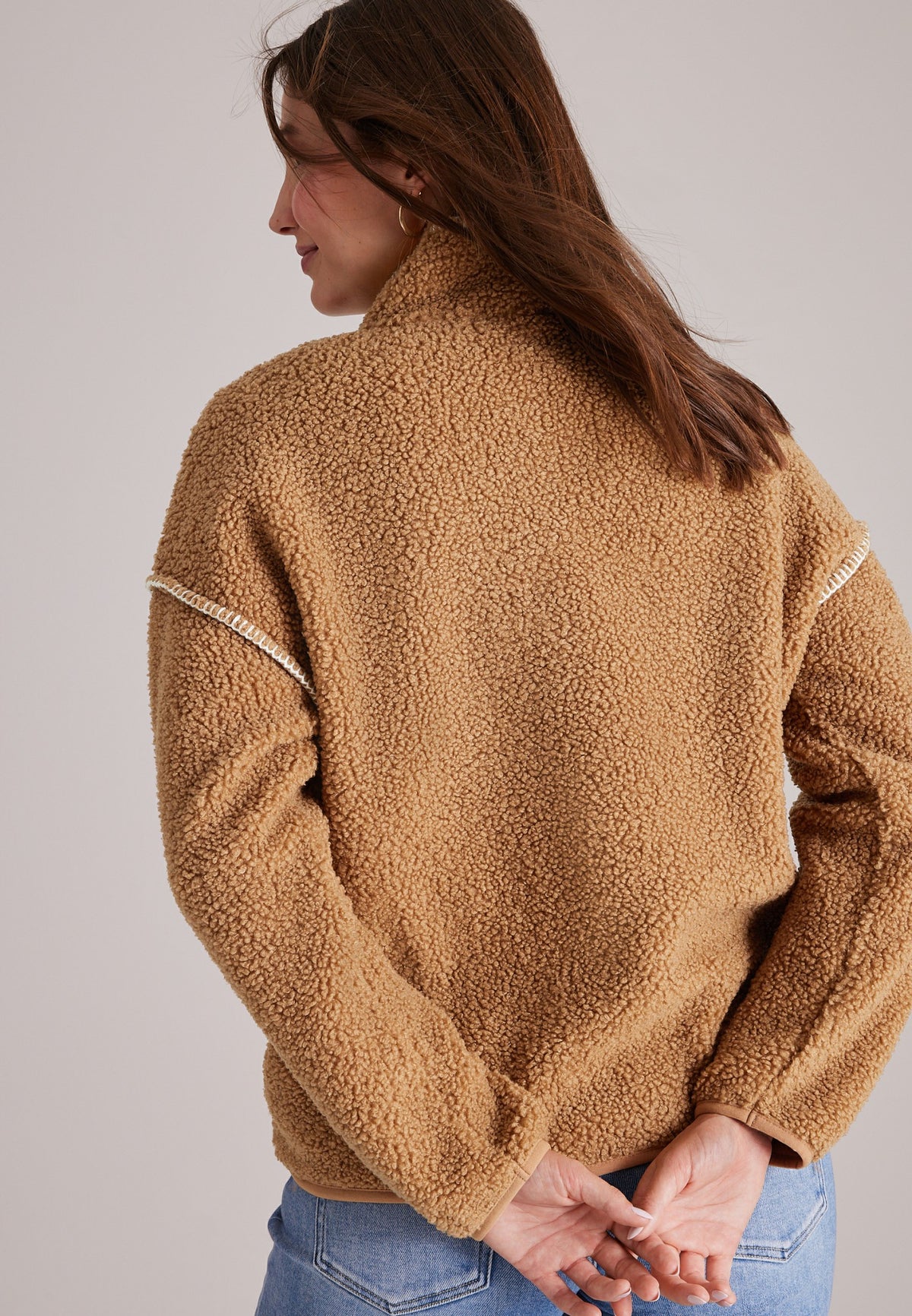 Whipstitch Sherpa Half Zip Pullover