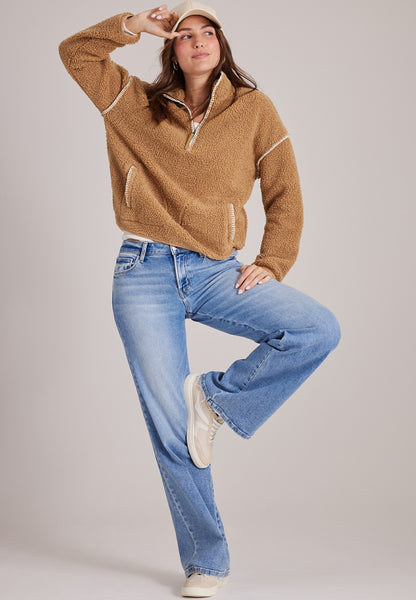 Whipstitch Sherpa Half Zip Pullover