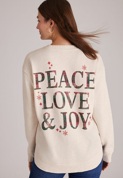 Willowsoft Peace Love Joy Sweatshirt Tunic