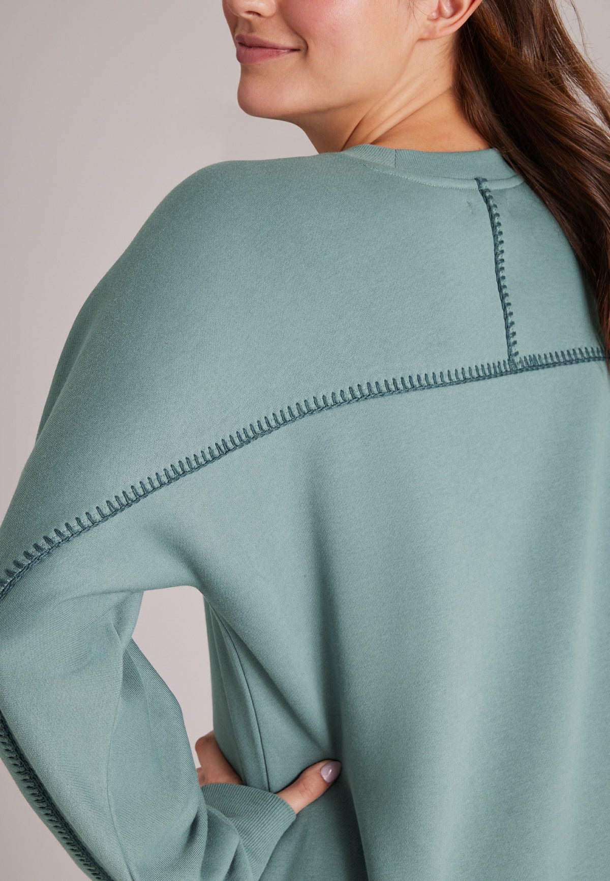Whipstitch Crew Neck Sweatshirt