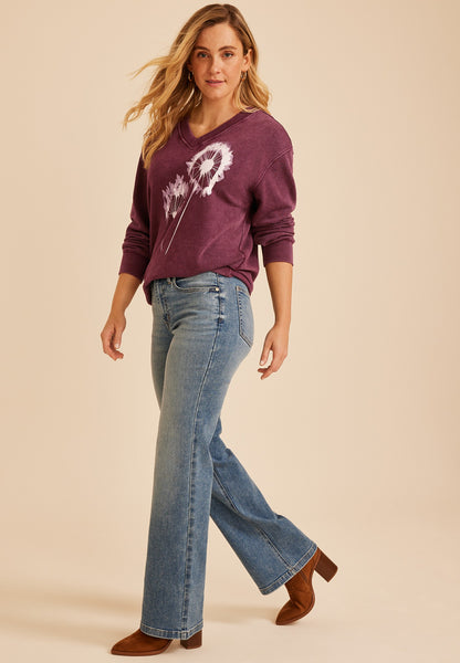 Dandelion V Neck Sweatshirt