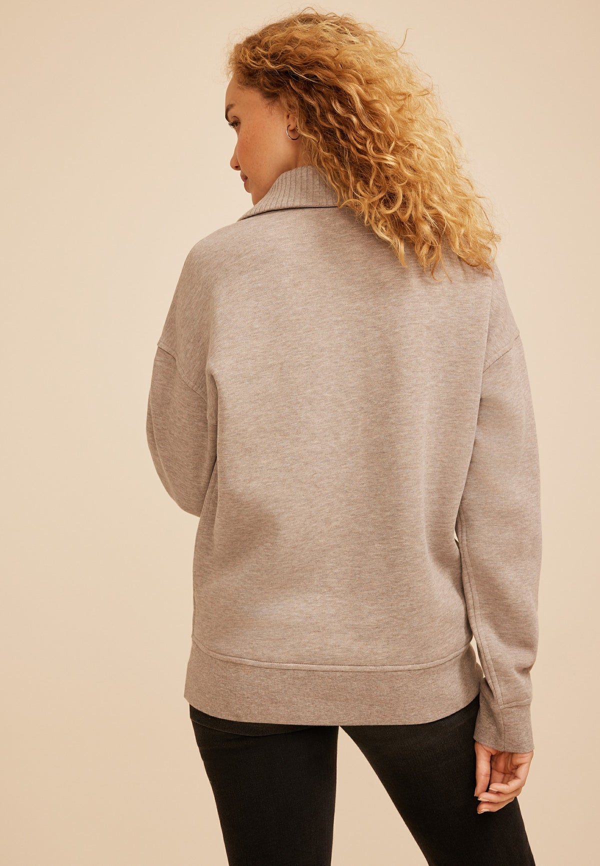 Quarter Button Front Sweatshirt