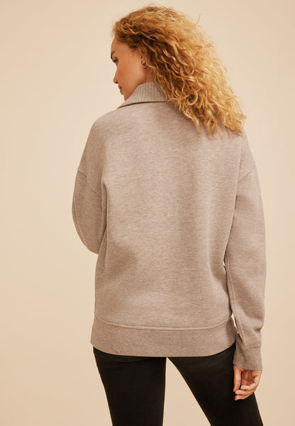 Quarter Button Front Sweatshirt