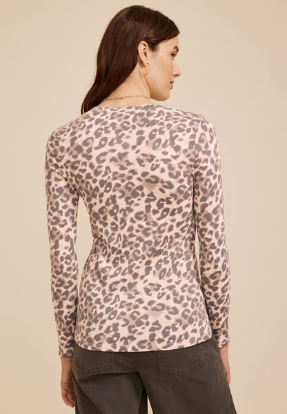 24/7 Ada Animal Print Long Sleeve Tee