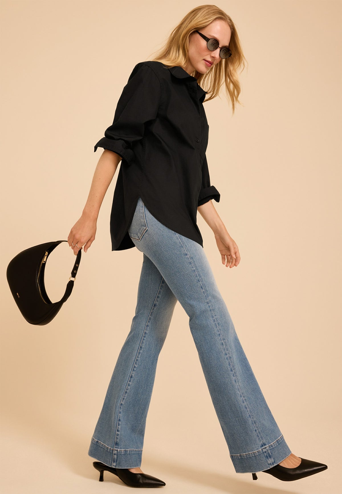 Black Button Down Poplin Shirt