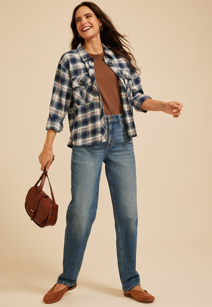 Plaid Utility Button Down Shirt
