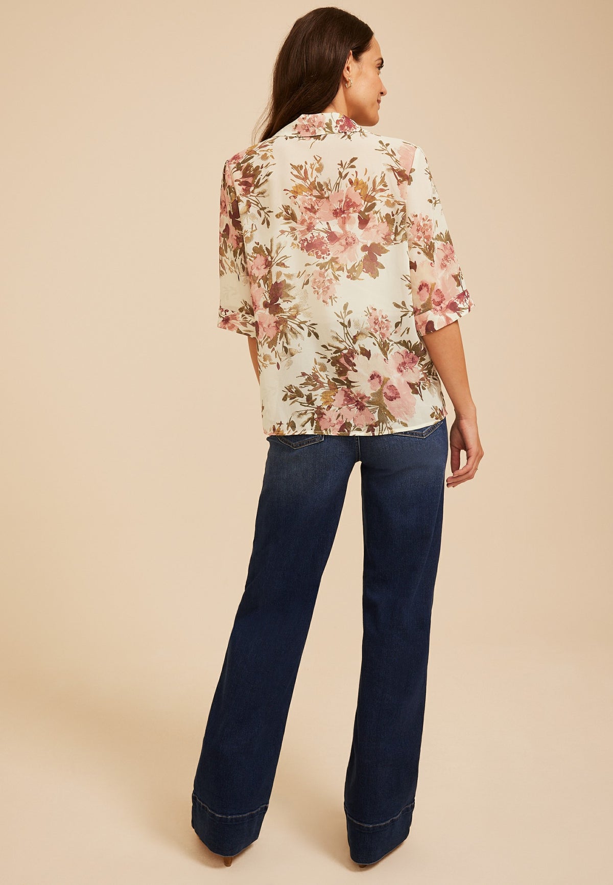 Floral Chiffon Utility Blouse